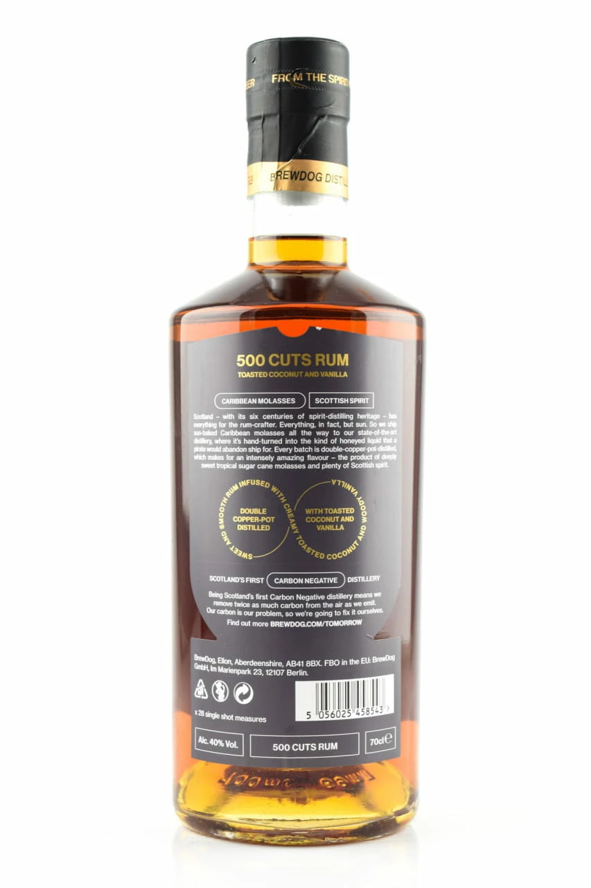 BrewDog 500 Cuts Rum Coconut And Vanilla 40%vol. 0,7l 4 BrewDog 500 Cuts Rum Coconut And Vanilla 40%vol. 0,7l – Bild 2