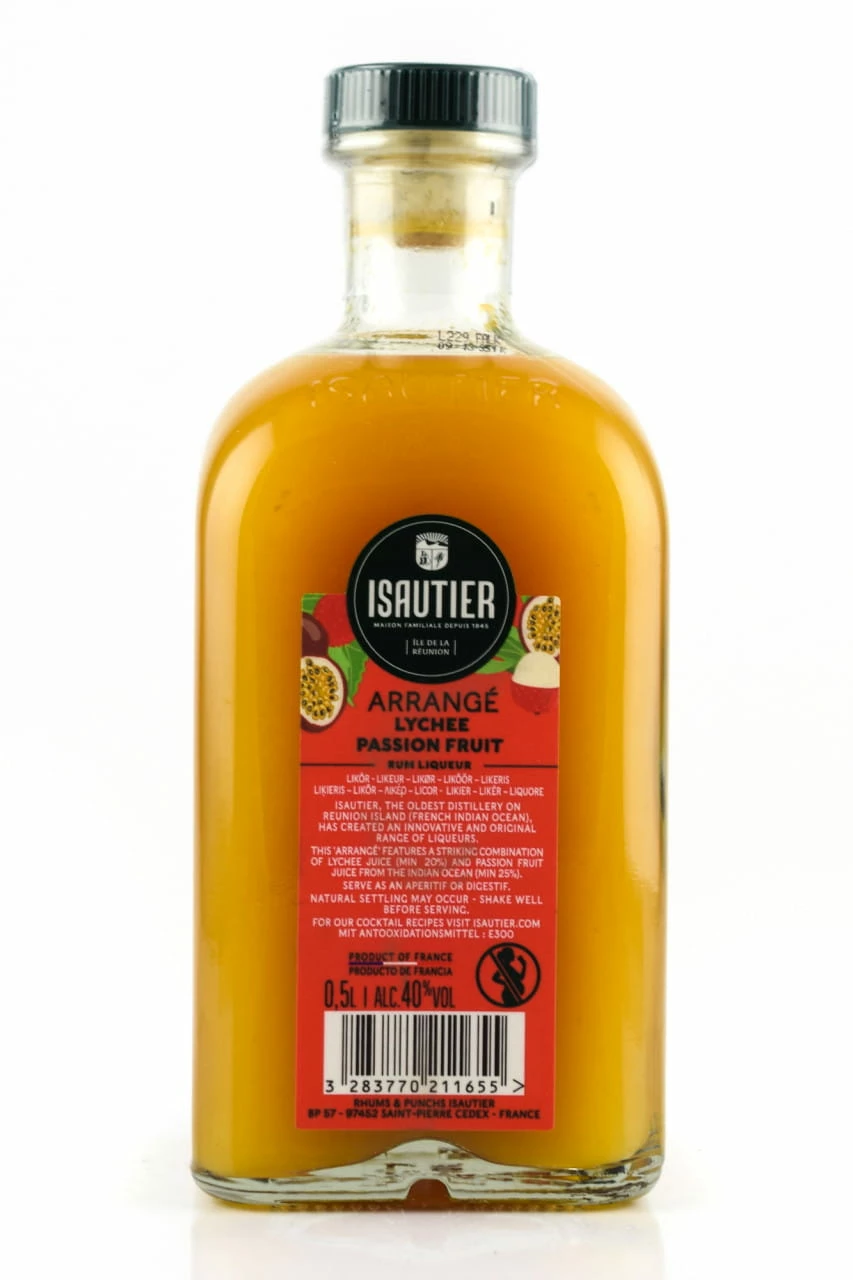 Isautier Arrangé Lychee Passion Fruit Liqueur 40%vol. 0,5l 4 Isautier Arrangé Lychee Passion Fruit Liqueur 40%vol. 0,5l – Bild 2