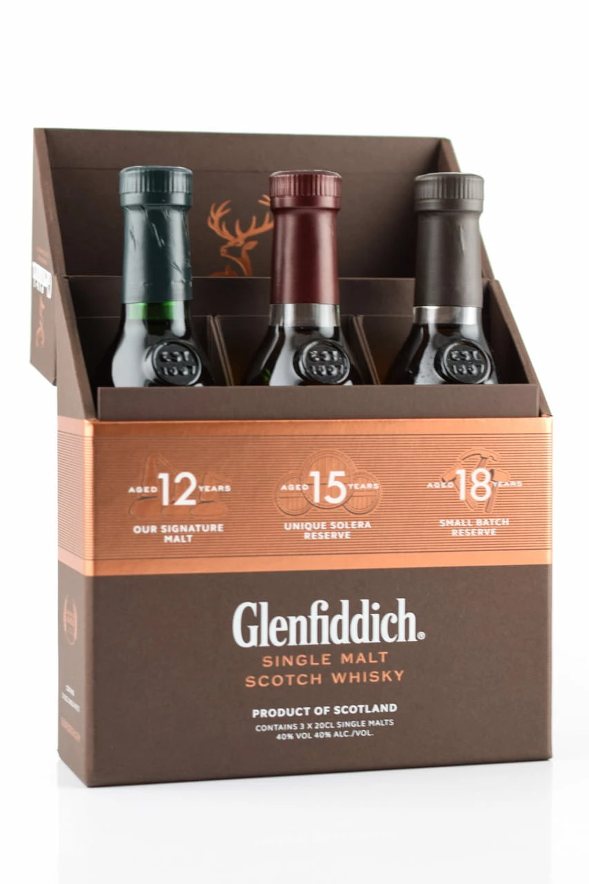 Glenfiddich 12/15/18 Jahre 40%vol. 3x 0,2l 4 Glenfiddich 12/15/18 Jahre 40%vol. 3x 0,2l – Bild 2