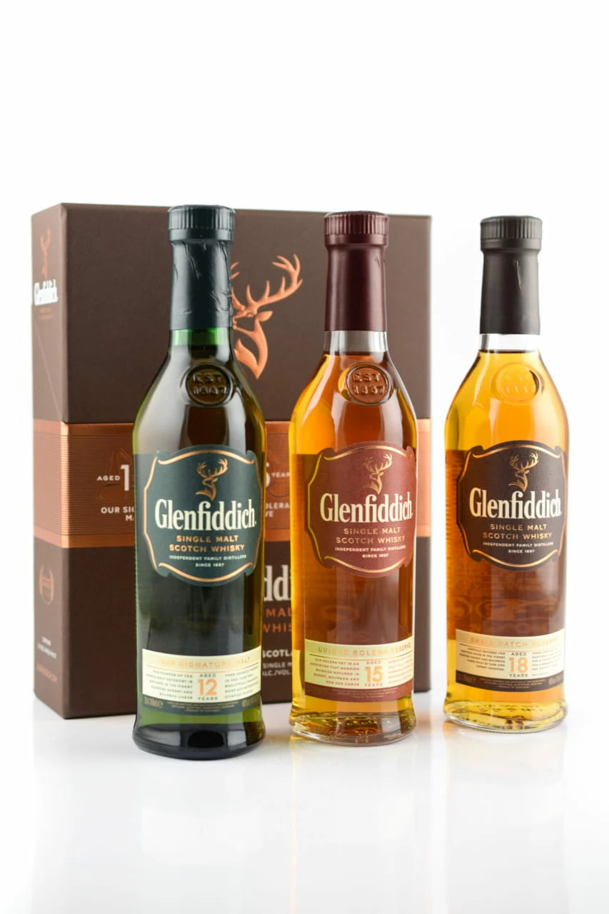 Glenfiddich 12/15/18 Jahre 40%vol. 3x 0,2l 3 Glenfiddich 12/15/18 Jahre 40%vol. 3x 0,2l