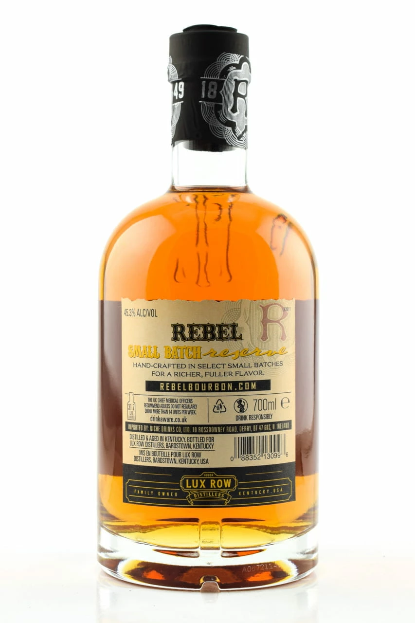 Rebel Small Batch Reserve 45,3%vol. 0,7l 4 Rebel Small Batch Reserve 45,3%vol. 0,7l – Bild 2