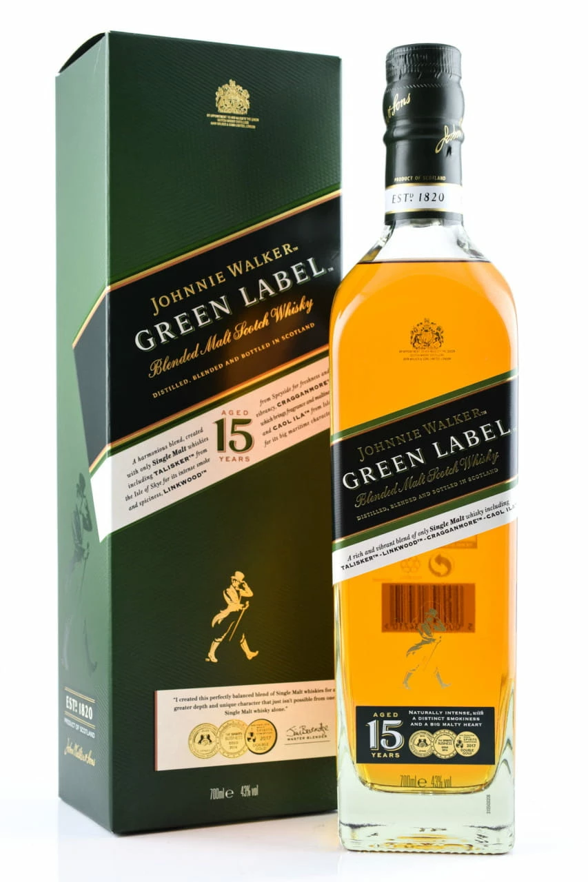 Johnnie Walker Green Label 15 Jahre 43%vol. 0,7l 3 Johnnie Walker Green Label 15 Jahre 43%vol. 0,7l